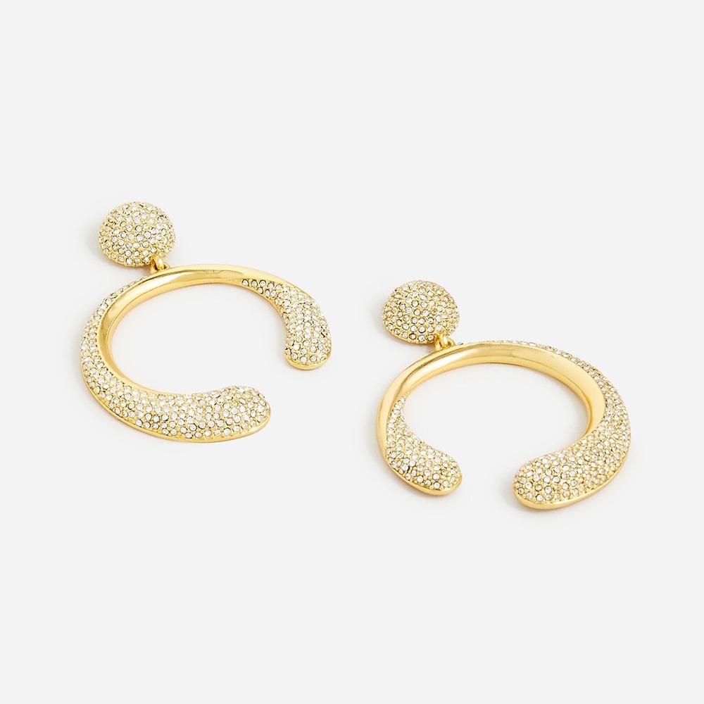 J. Crew Pavé crystal circle earrings
